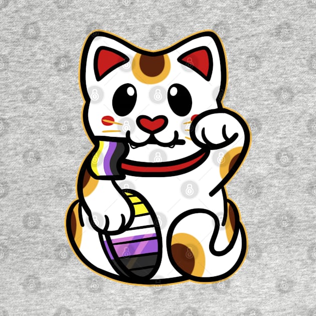 LGBTQ+ Pride Lucky Cat - Nonbinary by leashonlife